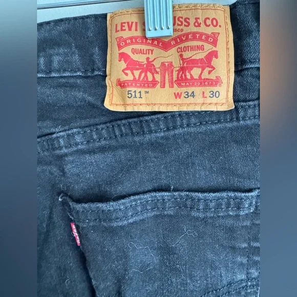 Levi’s men’s 511 black jeans 34/30 used - Picture 3 of 8